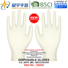Белый цвет, без порошка, одноразовые нитриловые перчатки, 100 / коробка (S, M, L, XL) с CE. Перчатки для экзамена